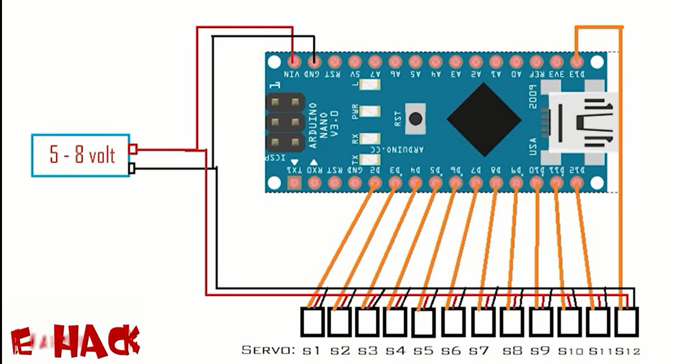 Spider robot cheap arduino code